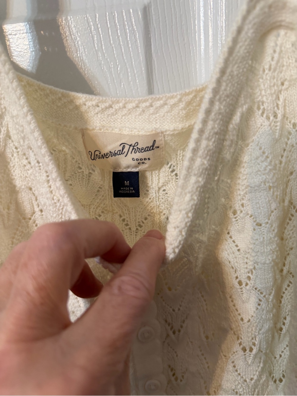 Cream Knit Button-Front Tank Top - Picture 3 of 4